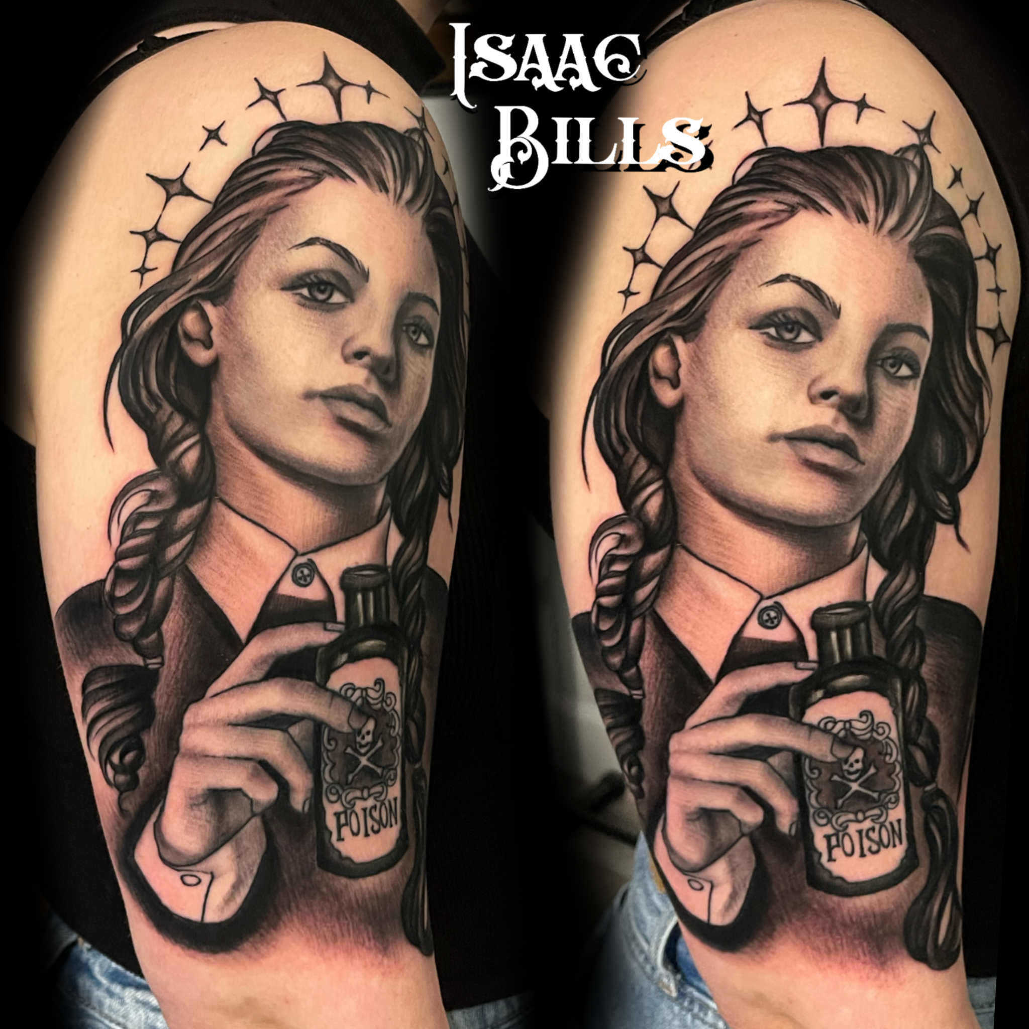 Black and Gray,Portrait,Realism,Halloween,Lettering and Script tattoo ...