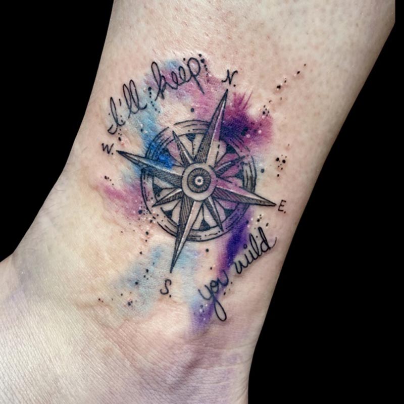 Sketchy Compass Tattoo on Back - Best Tattoo Ideas Gallery
