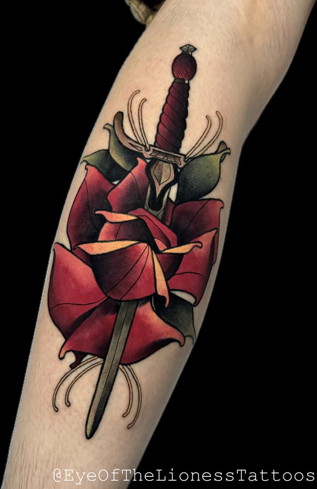 Color, Illustrative tattoo by Chris X Edge