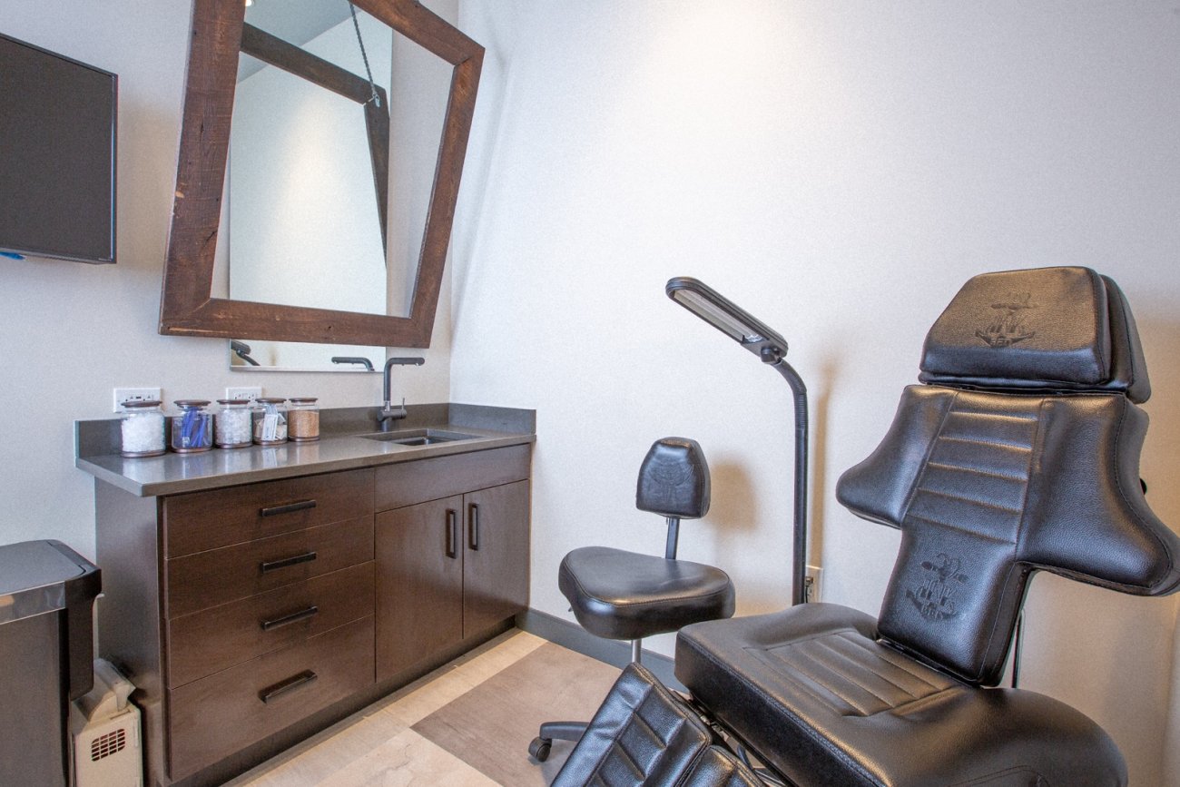 Check out our private tattoo station Check out our private tattoo station
