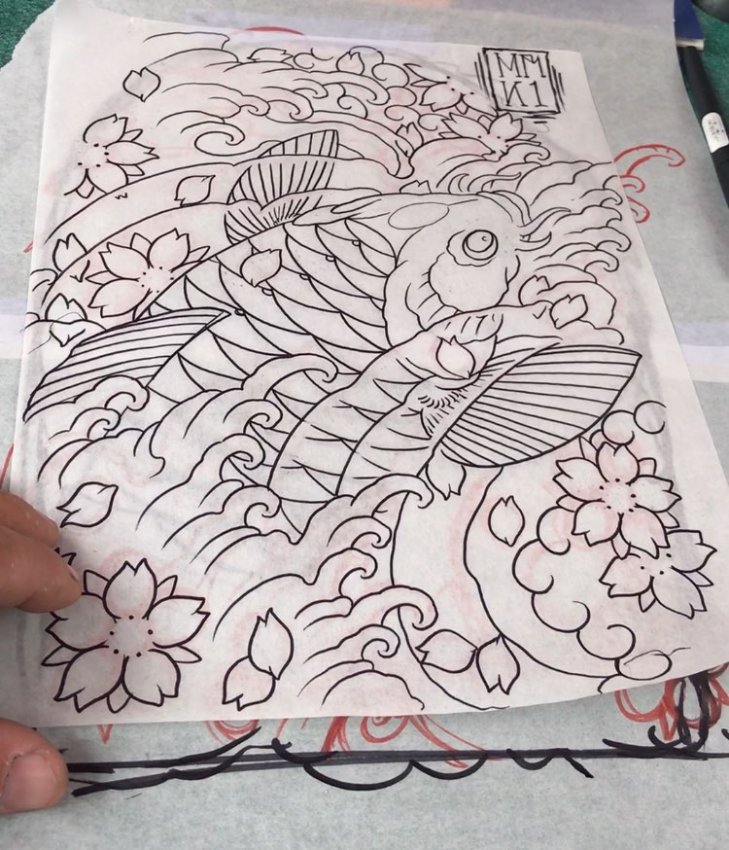 Mark Fernandez Japanese tattoo drawing