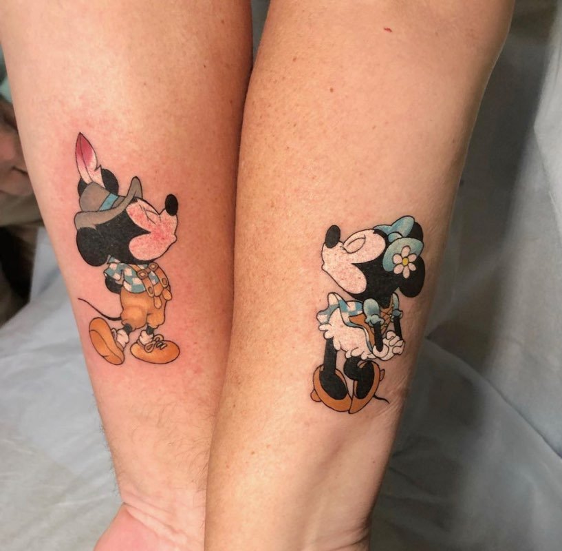 Custom matching tattoos for a couple - Tattoogrid.net