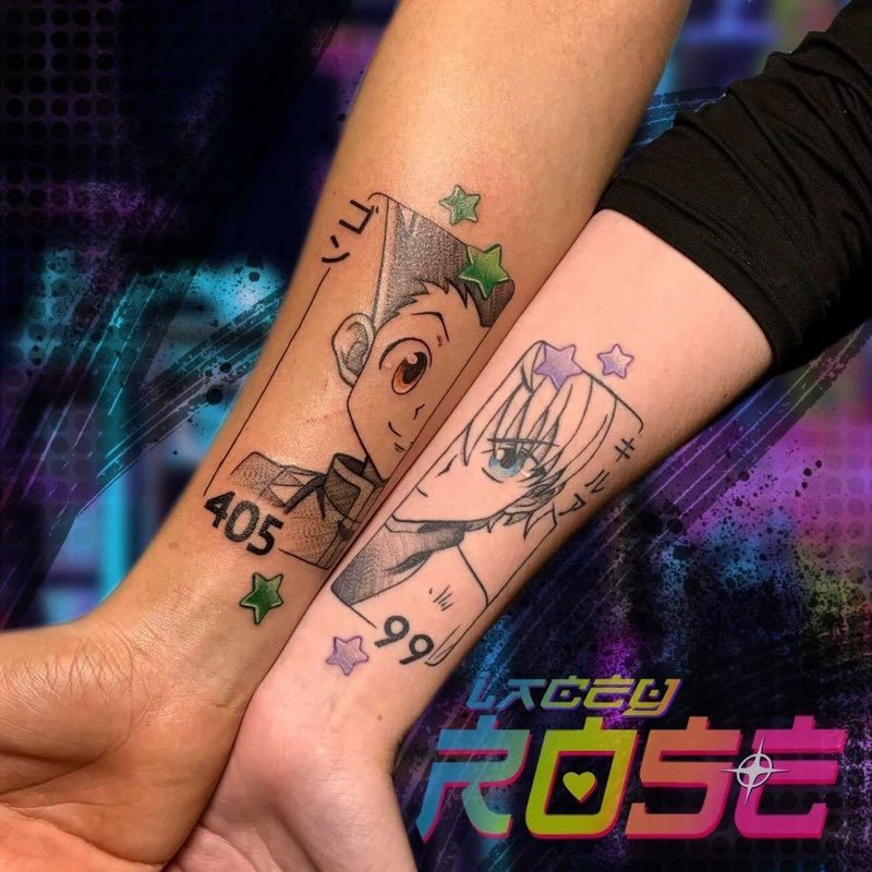 50 cool anime tattoos for yourself and for couples matching tat   Brieflycoza