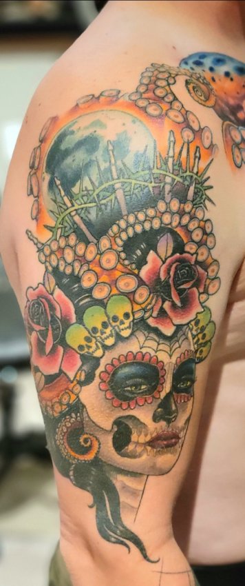 Gregg Adam's tattoos by Jimmy at H&amp;H Tattoo Co.