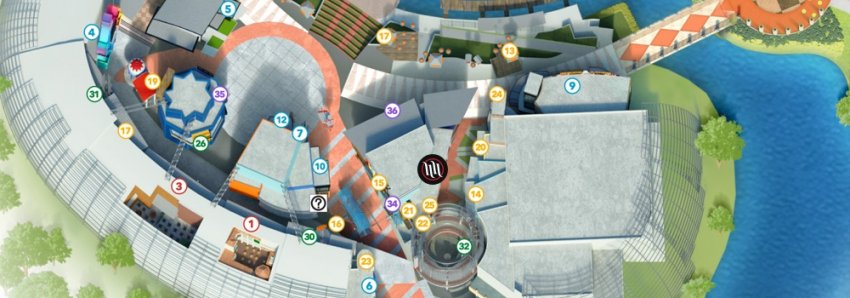 Location of Hart & Huntington Tattoo Co. on Universal Orlando Citywalk map