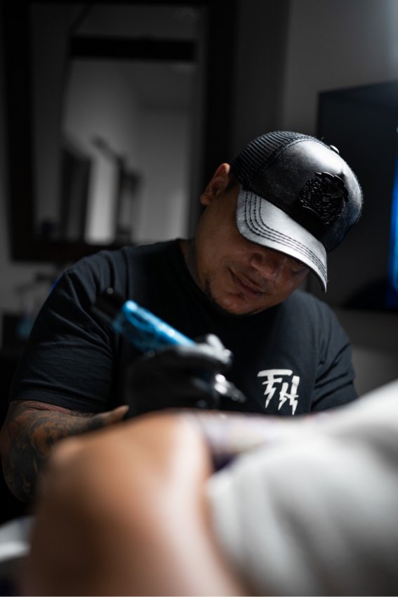 JC tattooing at Hart & Huntington Tattoo Co. Orlando