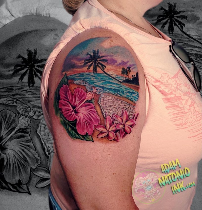 Adam vaction tattoo hart and huntington disney universal citywalk