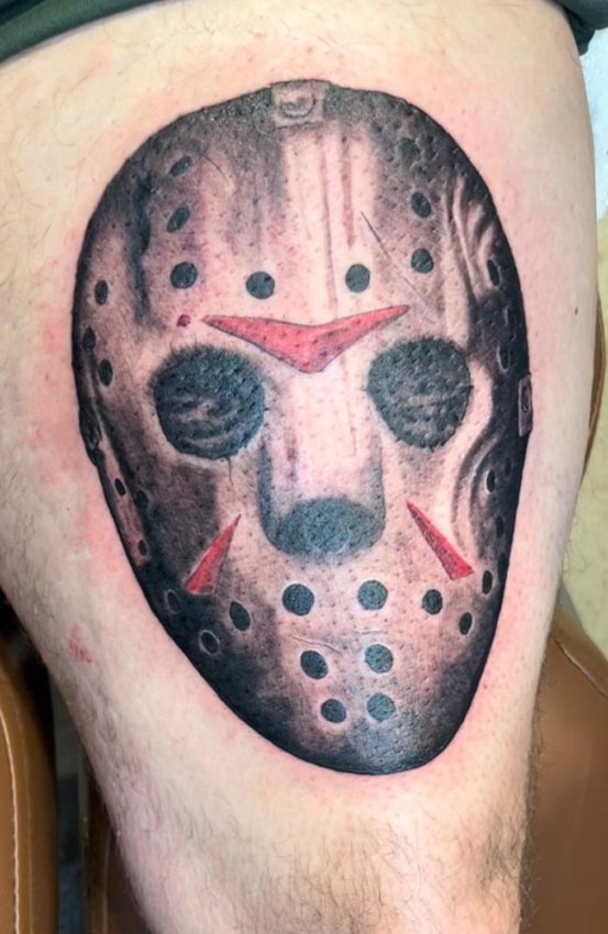 traditional jason mask tattoo