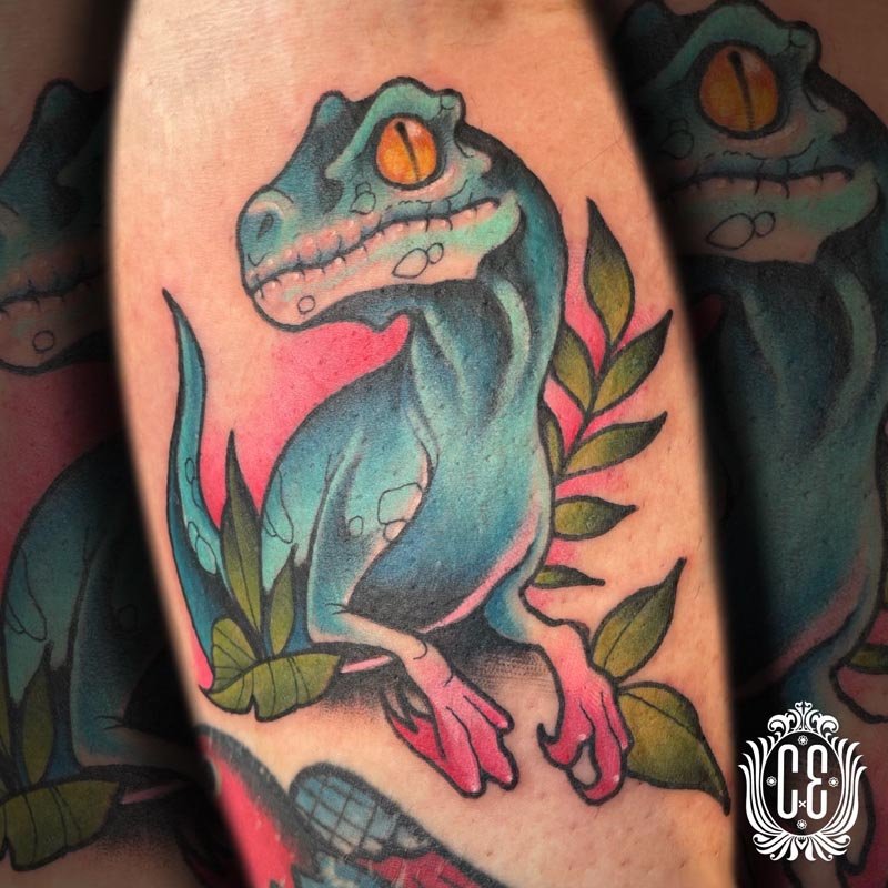 Neon dino  Artist Joe  tattoo tattoo dinosaur dino dinos   TikTok