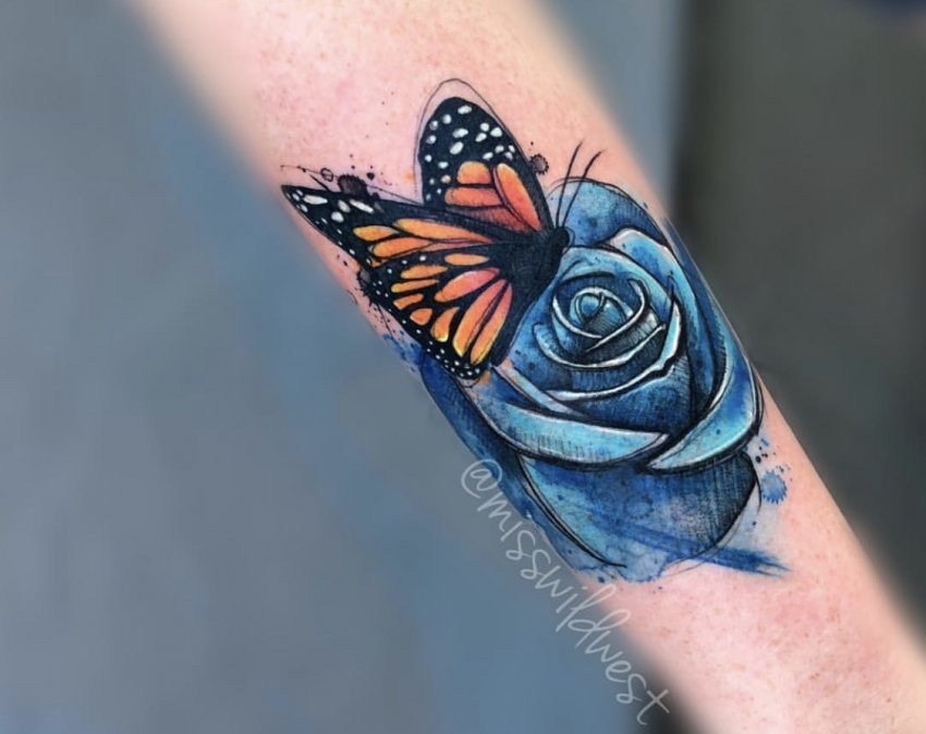 Watercolor tattoo artist Cortni West | Hart & Huntington Tattoo Co. Orlando