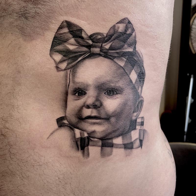 Girl Realistic Portrait Tattoo - Best Tattoo Ideas Gallery