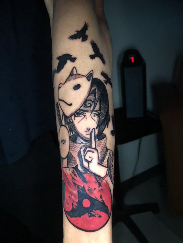 Black and Grey anime leg sleeve Done by Mathilda Dao out of Skin Design  Tattoos Las Vegas  rtattoos