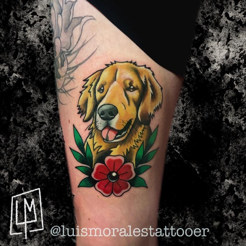 14 Best Golden Retriever Tattoos That Show Your True Devotion  Page 2 of 3   PetPress  Golden retriever tattoo Golden retriever Dog memorial tattoos